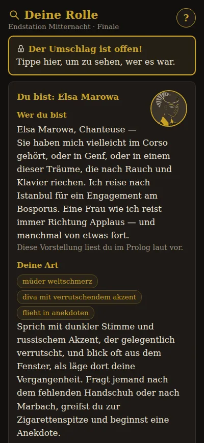 Der Umschlag ist offen